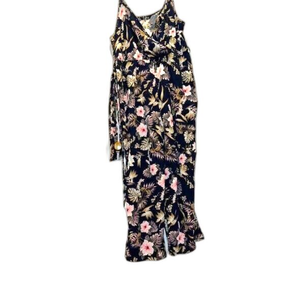 BloomChic Pants - BloomChic Women's Plus Size 18-20 Blue Floral Jumpsuit Romper Casual